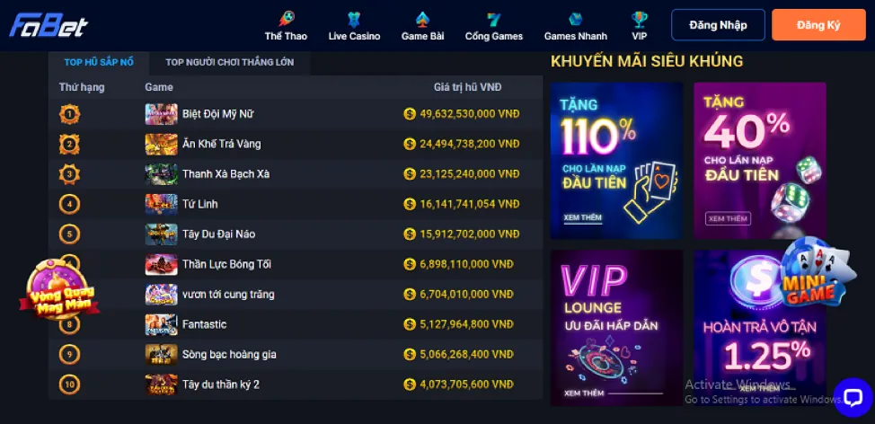 Đa dạng trò chơi f8bet apk